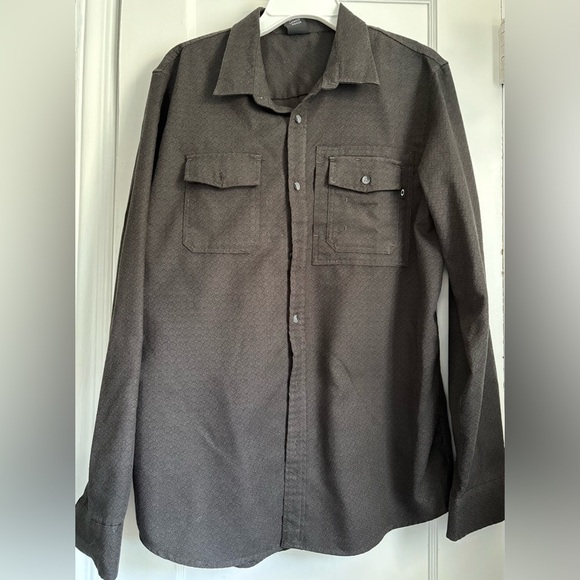 Oakley Long Sleeves Gray Button-Up Men’s Shirt, 2 Pockets Size: Large - Picture 1 of 11